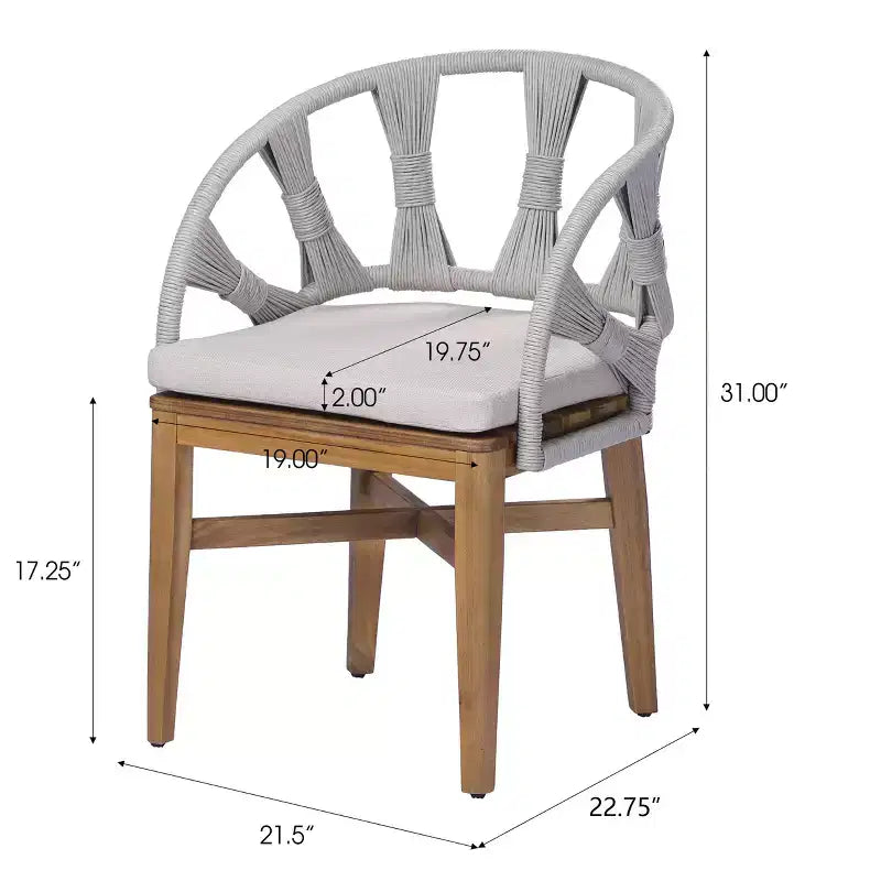 Christopher Knight Home Cascade, set da pranzo Boho da esterno a 7 pezzi in legno di acacia e vimini con tavolo ovale a doghe da esterno