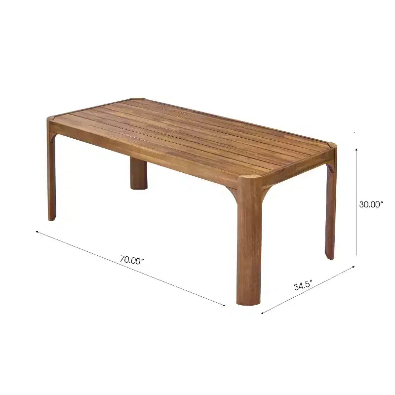 Christopher Knight Home Yuri Set da pranzo moderno da 6 pezzi in acacia per esterni con tavolo a doghe e design in vimini PE