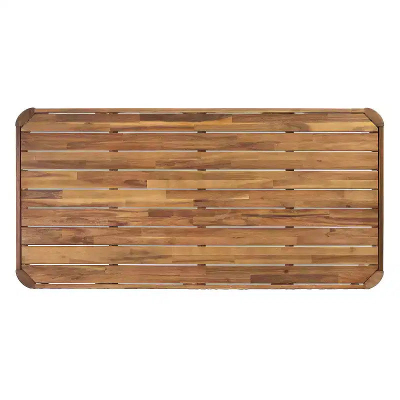 Christopher Knight Home Yuri Set da pranzo moderno da 6 pezzi in acacia per esterni con tavolo a doghe e design in vimini PE
