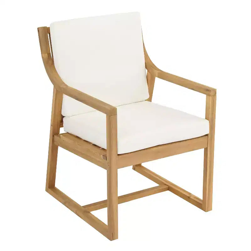 GDFStudio Rhodes Set da pranzo da esterno 5 pezzi in legno di acacia con foro per ombrellone