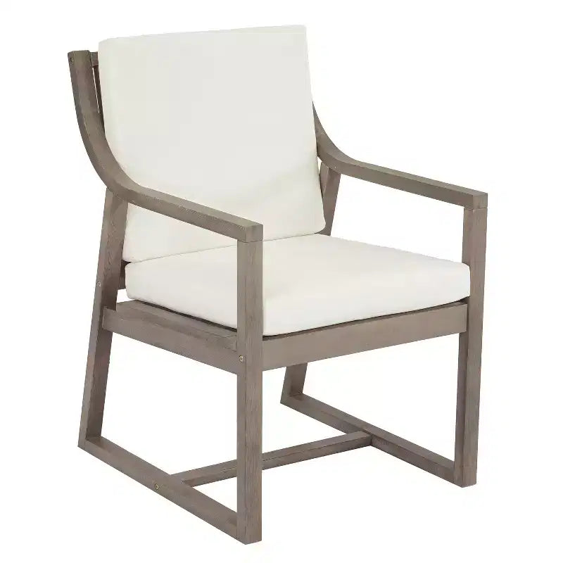 GDFStudio Rhodes Set da pranzo da esterno 5 pezzi in legno di acacia con foro per ombrellone
