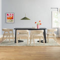 Set tavolo da pranzo Middlebrook 7 pezzi in legno massello con sedie in tessuto completo
