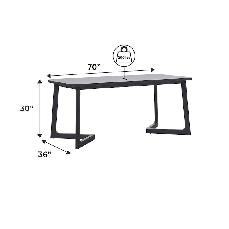 Set tavolo da pranzo Middlebrook 7 pezzi in legno massello con sedie in tessuto completo