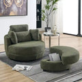 Poltrona a botte girevole "Green Modern 52" con pouf contenitore