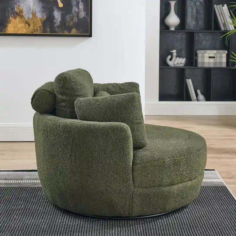 Poltrona a botte girevole "Green Modern 52" con pouf contenitore