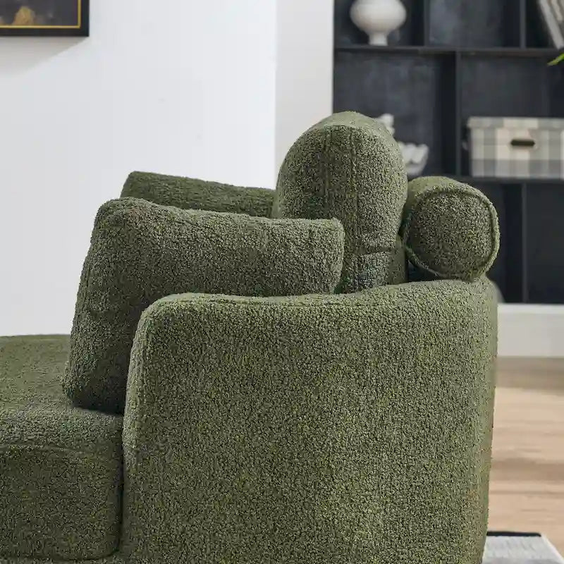 Poltrona a botte girevole "Green Modern 52" con pouf contenitore