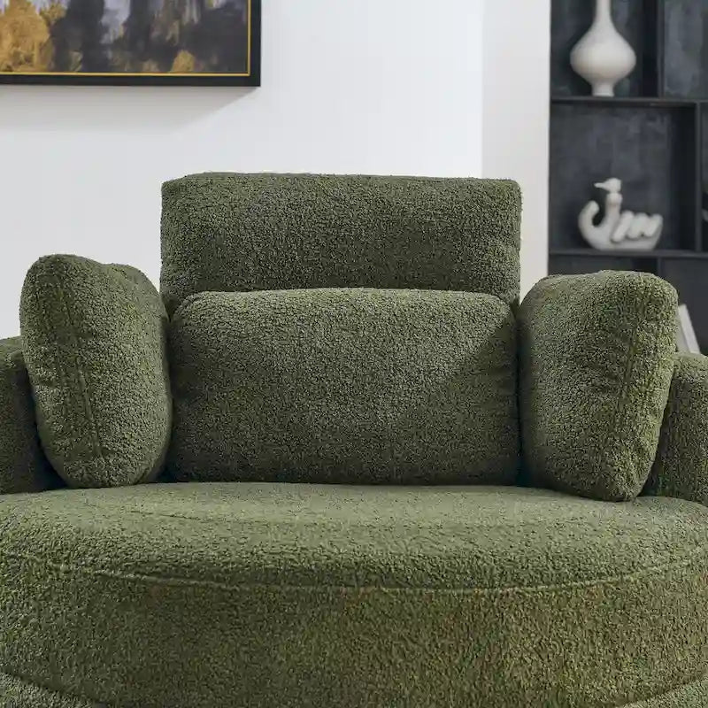 Poltrona a botte girevole "Green Modern 52" con pouf contenitore