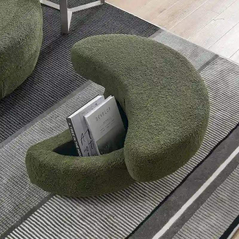 Poltrona a botte girevole "Green Modern 52" con pouf contenitore