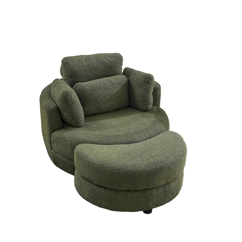 Poltrona a botte girevole "Green Modern 52" con pouf contenitore