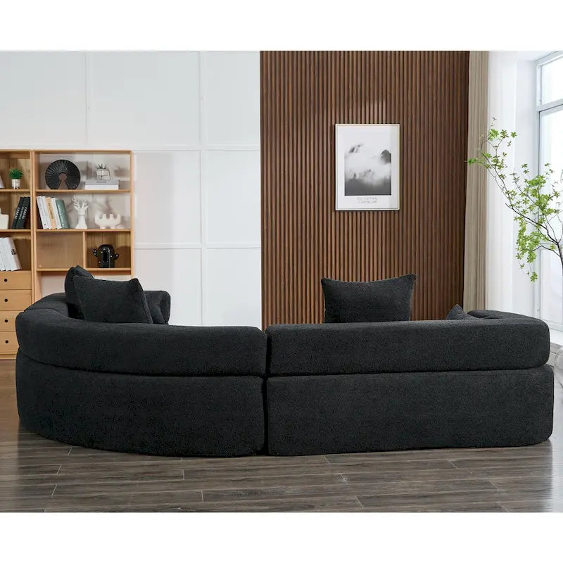Divano componibile angolare a L in boucle oversize da 111 pollici, combinazione libera in 3 pezzi
