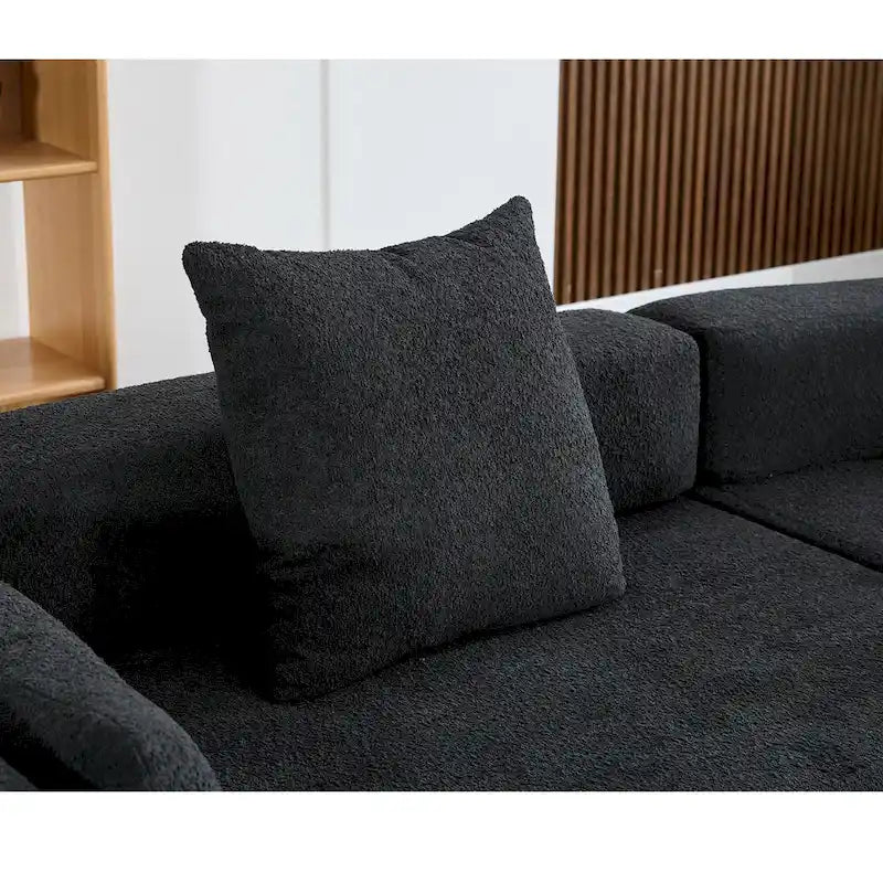 Divano componibile angolare a L in boucle oversize da 111 pollici, combinazione libera in 3 pezzi