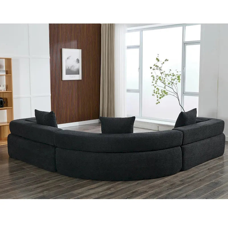 Divano componibile angolare a L in boucle oversize da 111 pollici, combinazione libera in 3 pezzi