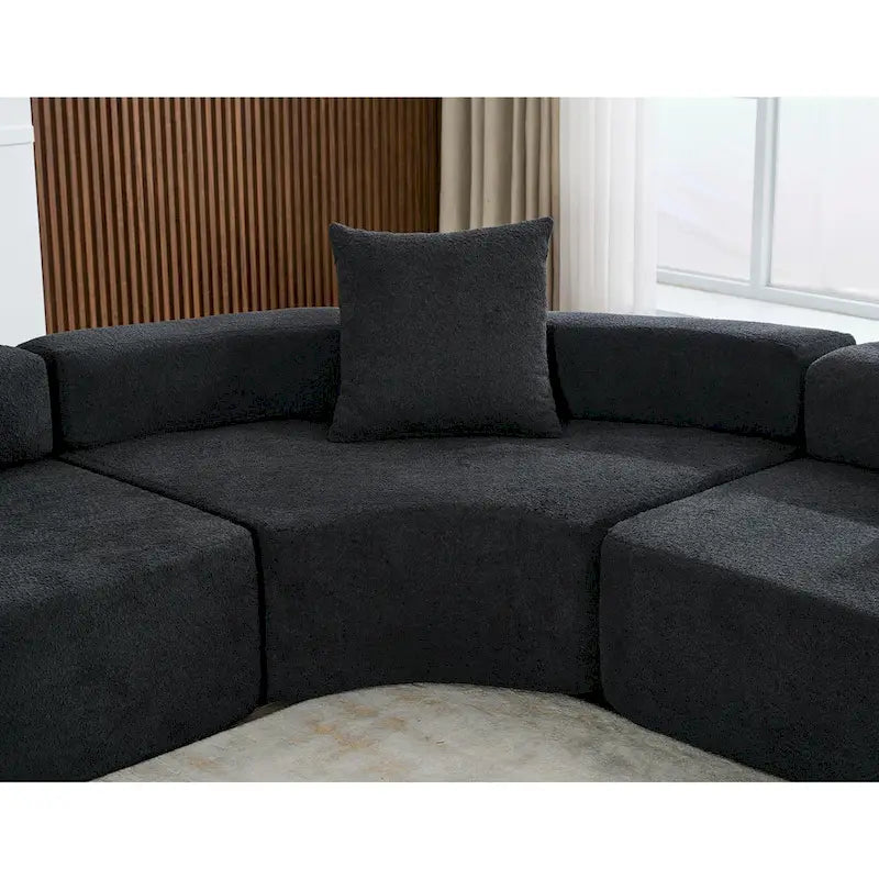 Divano componibile angolare a L in boucle oversize da 111 pollici, combinazione libera in 3 pezzi