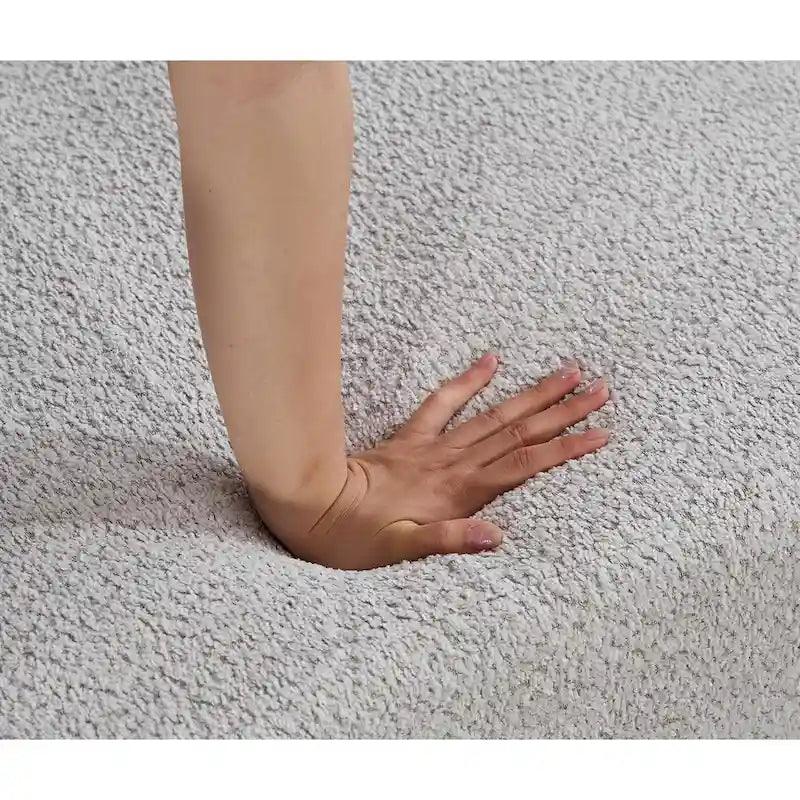 Divano componibile angolare a L in boucle oversize da 111 pollici, combinazione libera in 3 pezzi