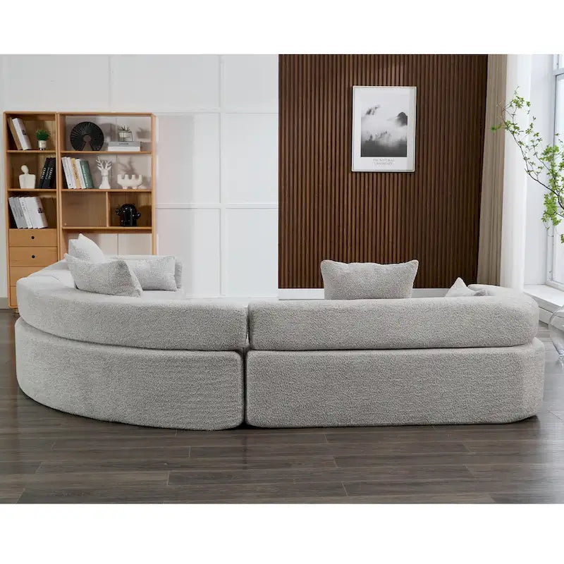 Divano componibile angolare a L in boucle oversize da 111 pollici, combinazione libera in 3 pezzi