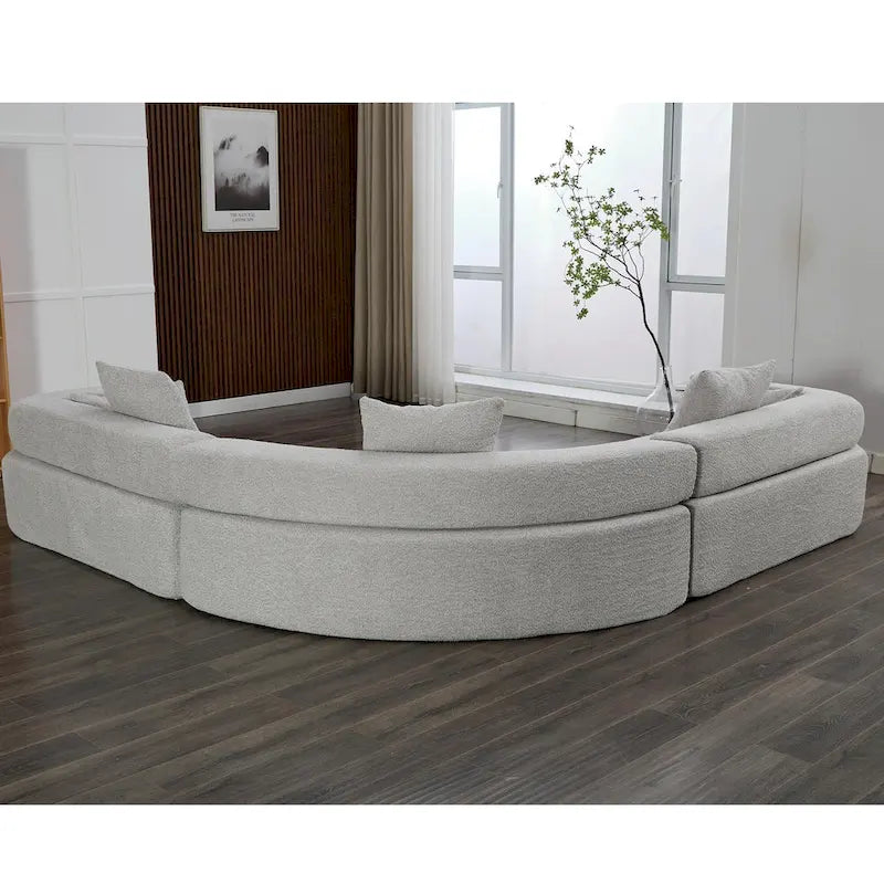 Divano componibile angolare a L in boucle oversize da 111 pollici, combinazione libera in 3 pezzi