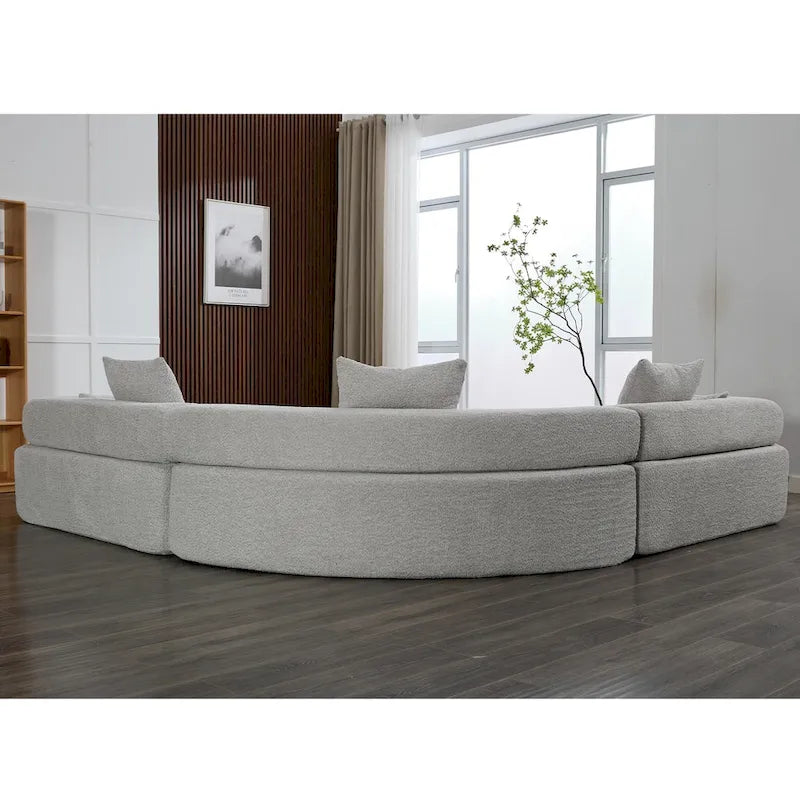 Divano componibile angolare a L in boucle oversize da 111 pollici, combinazione libera in 3 pezzi