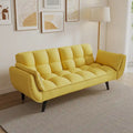 Divano Giallo con Braccioli e Cuscino Decorativo - Comodo Divano Letto per Piccoli Spazi, Ideale per Appartamenti