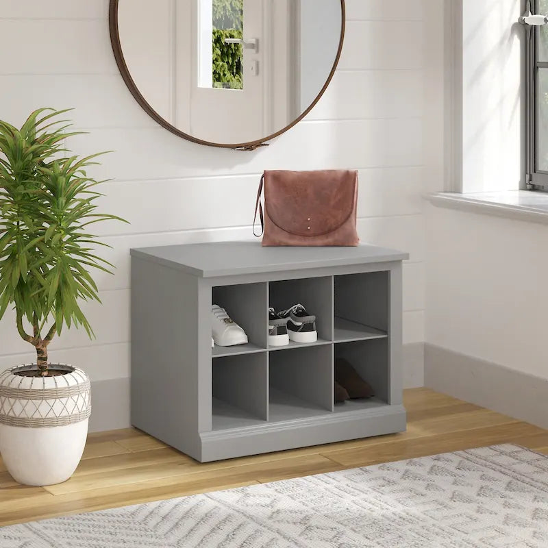 Panca portascarpe piccola da 24W Woodland con ripiani di Bush Furniture