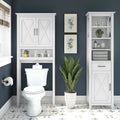 Armadietto alto in lino e salvaspazio Key West di Bush Furniture