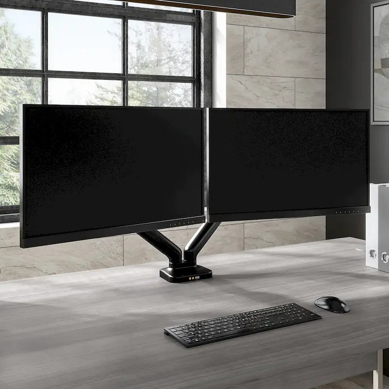 Braccio regolabile per due monitor con porta USB di Bush Business Furniture