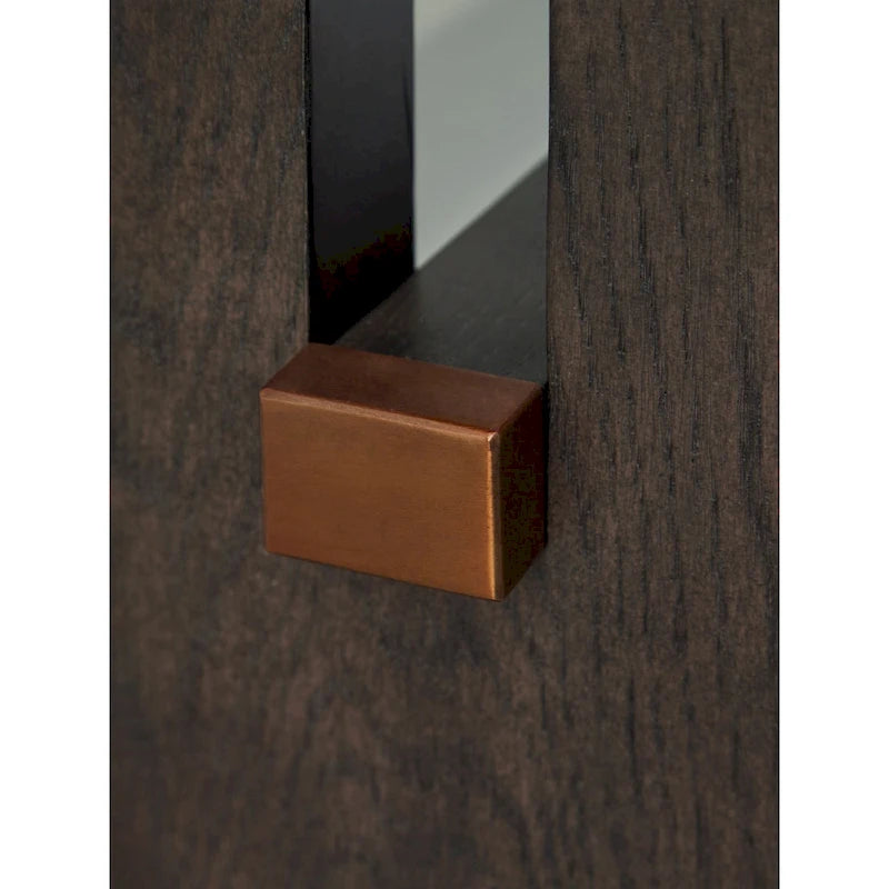 Tavolo consolle Haus Sofa, piano in marmo, gambe a pannello, legno marrone 52 pollici