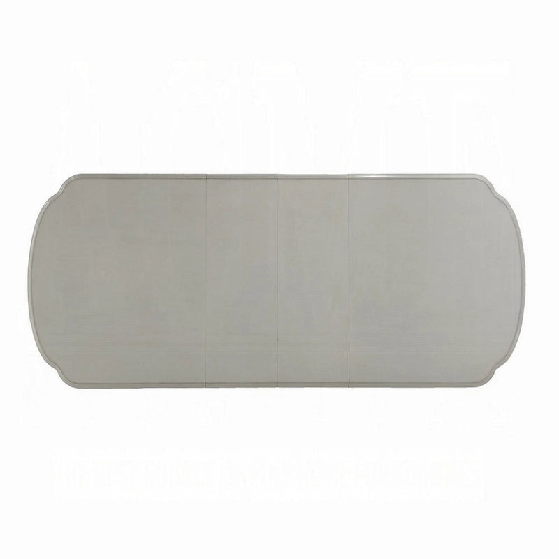 Tavolo da pranzo Ally, base a doppio piedistallo, legno bianco osso, 94-136 pollici