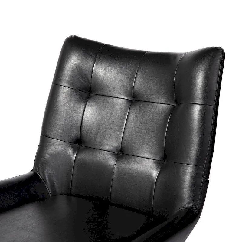 Set of 2 Leatherette Wingback Accent Chairs with Metal Legs - 35.5H