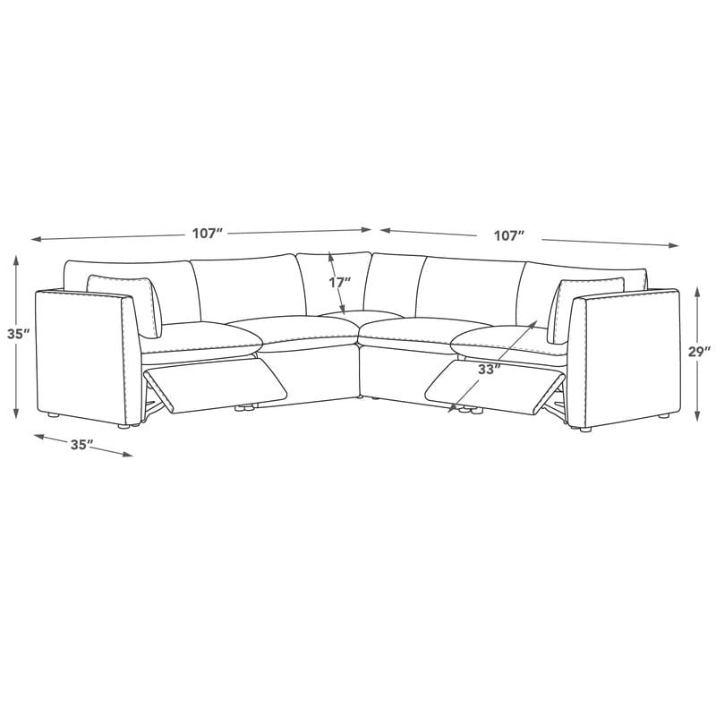 Divano sezionale reclinabile elettrico Cypress 107W