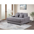 Divano Chaise Longue Oversize in Velluto a Coste Symphony 67W con Portabicchieri e Porta di Ricarica USB