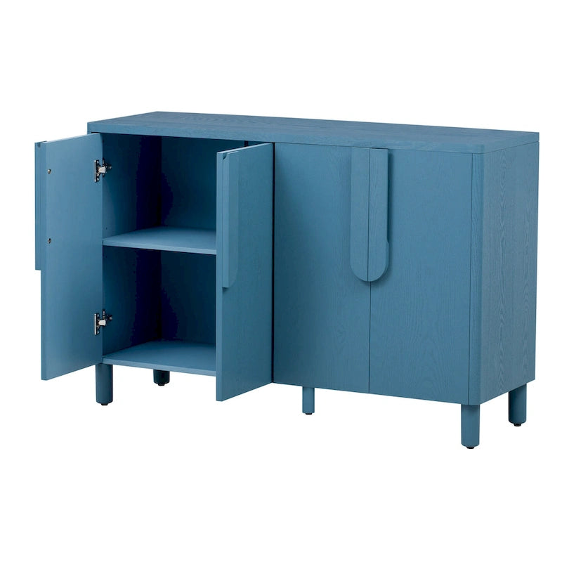 48" Buffet Sideboard Cabinet with 4 Doors - Blue/Natural