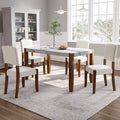 Set da pranzo di 5 pezzi, set da pranzo da cucina per 4 persone con tavolo effetto marmo e 4 sedie imbottite