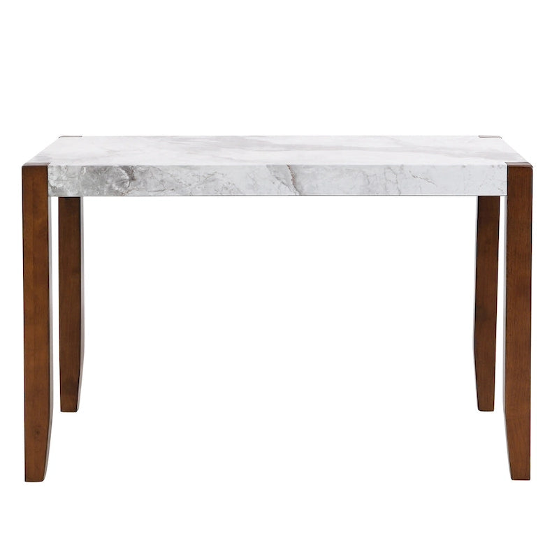 Set da pranzo di 5 pezzi, set da pranzo da cucina per 4 persone con tavolo effetto marmo e 4 sedie imbottite