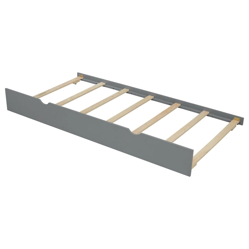 Struttura Divano Letto in Legno con Contenitore, Letto Moderno con Rotelle e Testiera Imbottita e Scaffali, Nessuna Rete a Molle Necessaria