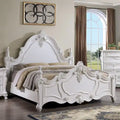 Furniture of America Eugene Letto a pannelli tradizionale a baldacchino in legno massello ciliegio scuro con dettagli intagliati