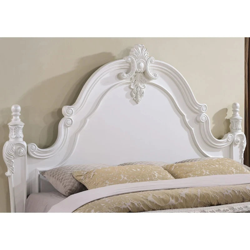 Furniture of America Eugene Letto a pannelli tradizionale a baldacchino in legno massello ciliegio scuro con dettagli intagliati