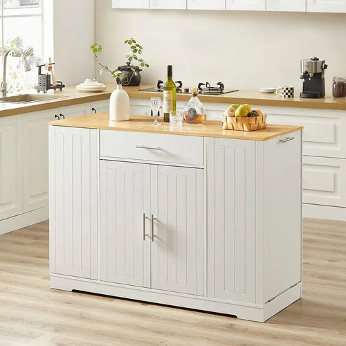 Isola da cucina da 53" con cassetti e pattumiera integrata - Diversi colori