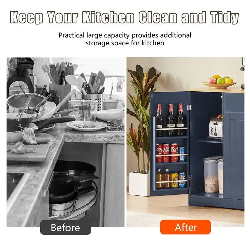 53" Kitchen Island with Drawers and Built-In Trash Bin - Multiple Colors