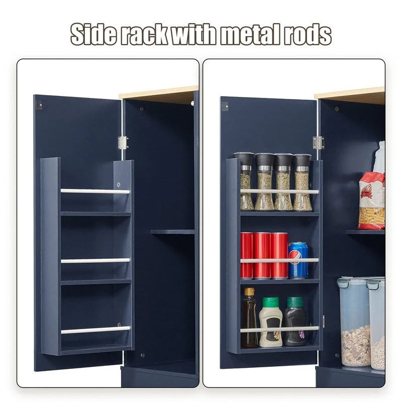 53" Kitchen Island with Drawers and Built-In Trash Bin - Multiple Colors