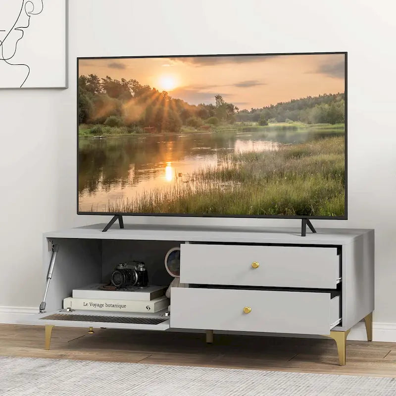 Costway Mobile TV Moderno per Televisori da 55 con Anta a Ribalta - Vedi Dettagli