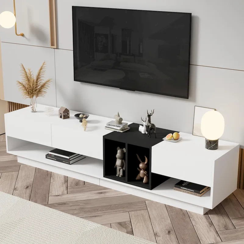 Mobile porta TV da 74 con vano portaoggetti e scomparto per TV fino a 80 pollici