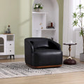 Poltrona moderna girevole a 360° in PU nero da 80 cm con base in metallo per soggiorno