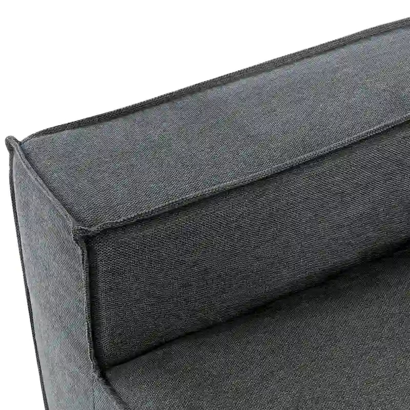 Divano letto chaise longue grigio 125, moderno a 4 posti per il relax in salotto, per interni