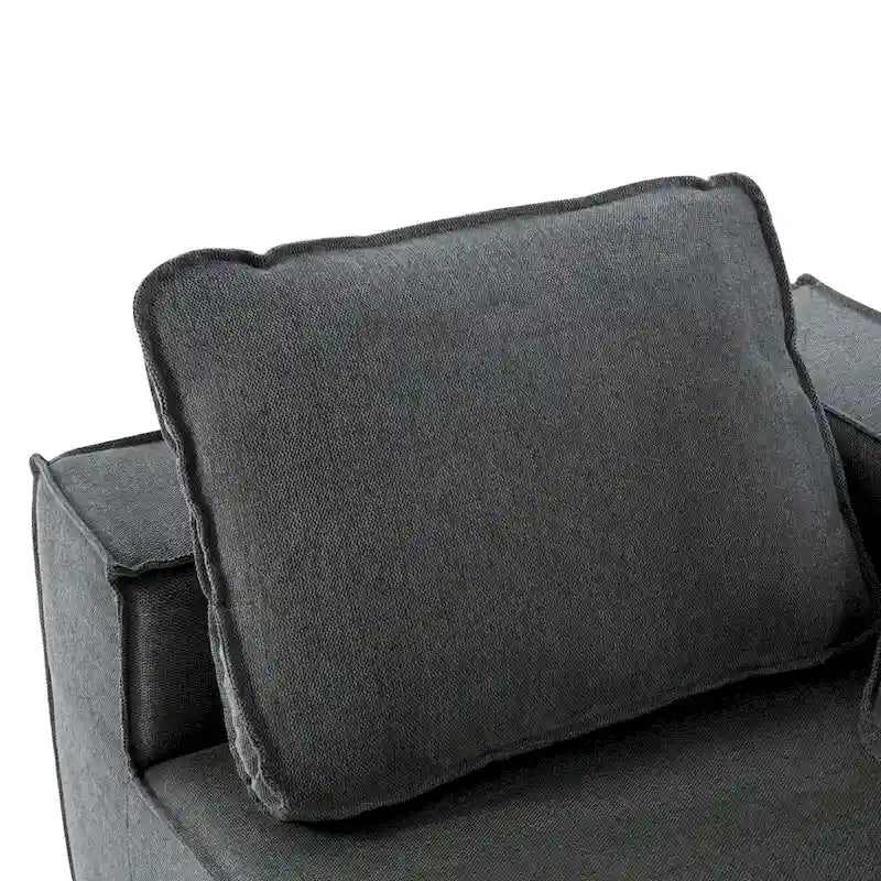 Divano letto chaise longue grigio 125, moderno a 4 posti per il relax in salotto, per interni
