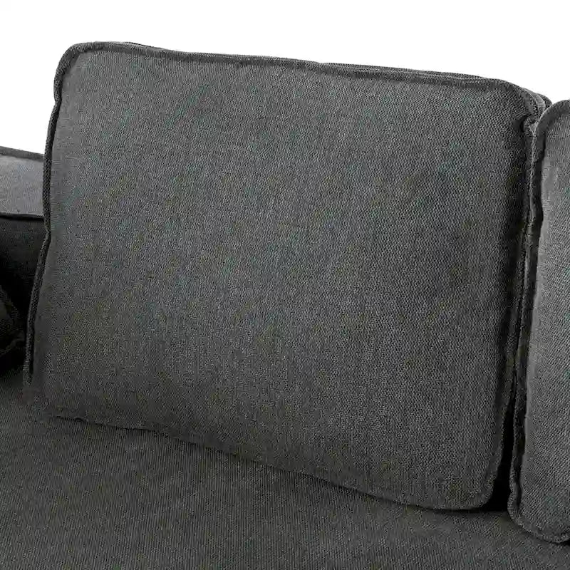 Divano letto chaise longue grigio 125, moderno a 4 posti per il relax in salotto, per interni