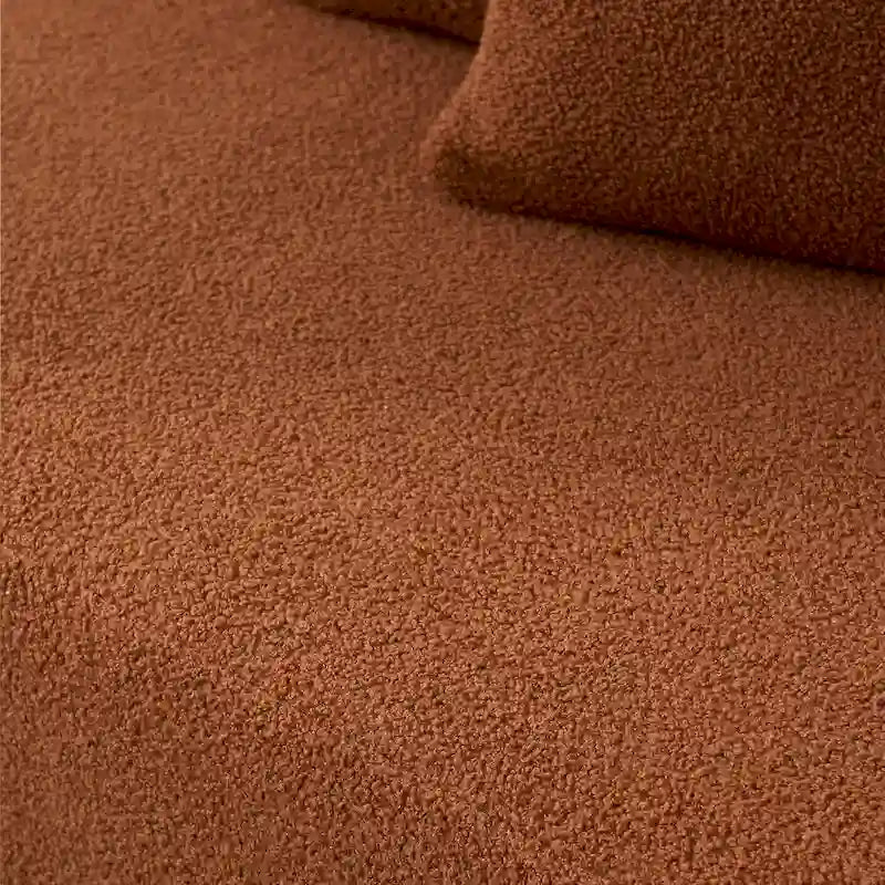 105.51 Divano componibile moderno a L con 5 posti e chaise longue, in morbido tessuto Sherpa "lana d'agnello"