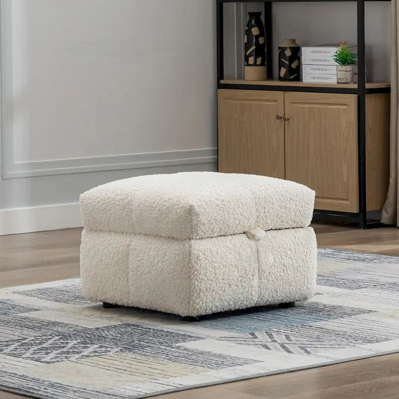 Divano Sezionale a 4 Posti in Tessuto da 87.7 con Pouf Movibile, 2 Porte USB e 2 Cuscini Lombari, Ideale per il Soggiorno