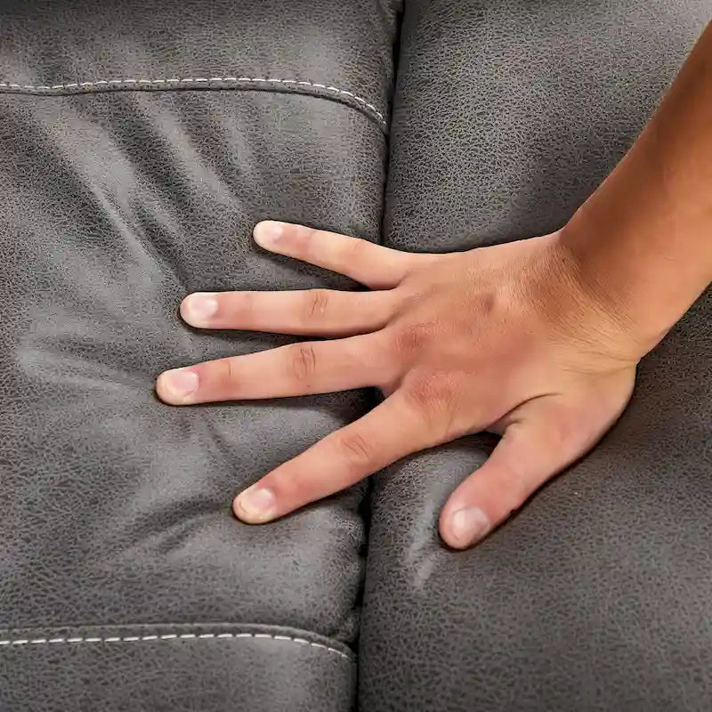 Poltrona Reclinabile Doppia con Motore Grigia con Funzione Girevole a 240°, Dondolo, Porte USB e Poggiatesta Regolabile