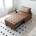 Multipurpose Ottoman Sofa Bed - Brown, Dark Grey - Faux Leather - Single