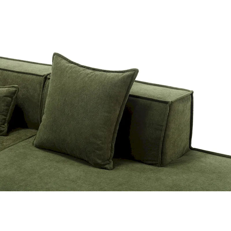Verde 129.5 Divano Sezionale a L a 4 Posti Minimalista Modulare con Chaise Longue, Design Versatile a Combinazione Libera